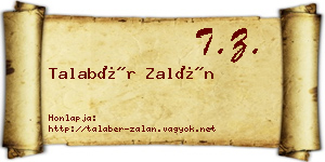 Talabér Zalán névjegykártya