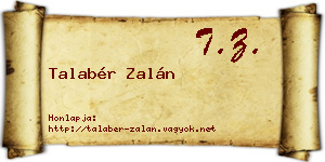 Talabér Zalán névjegykártya